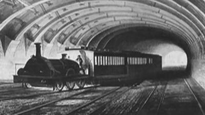 Image of an early Underground train