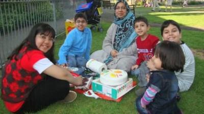 Dr Sabah Usmani with her children