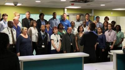 Staff at the opening of the A&E