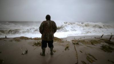 A man near the ocean