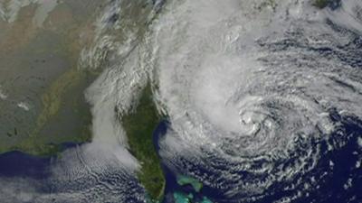 Satellite image of Hurricane Sandy