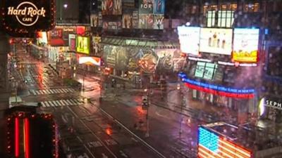 A deserted Times Square