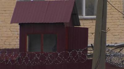 Barbed wire at penal colony