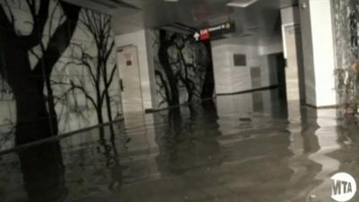 New York subway flooded