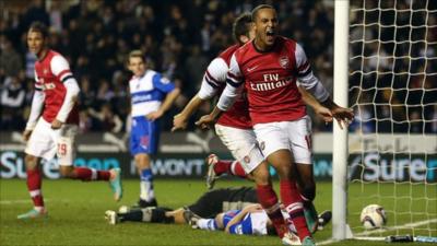 Theo Walcott celebrates