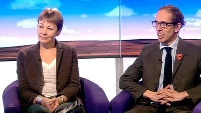 Caroline Lucas and James Delingpole