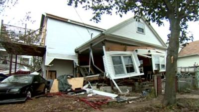 Damaged property on Staten Island