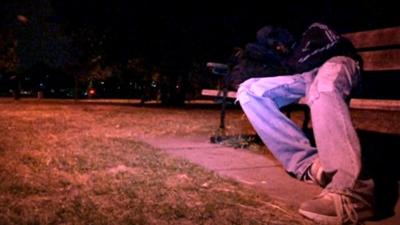 A homeless teenager in London