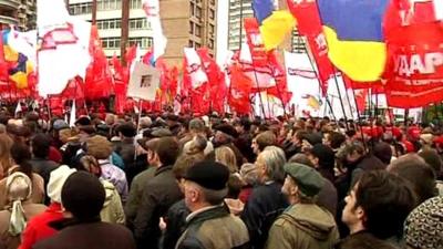 An opposition rally in the Ukraine