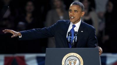 President Obama at a podium