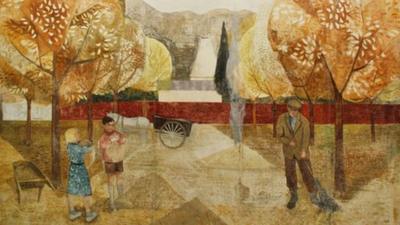 Autumn mural at St Crispin's School