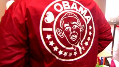 A jacket featuring Obama's face