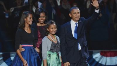 US President Barack Obama and his family