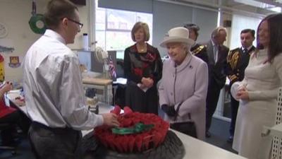 The Queen at the Poppy Factory in Richmond