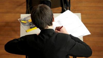 Pupil sitting exam