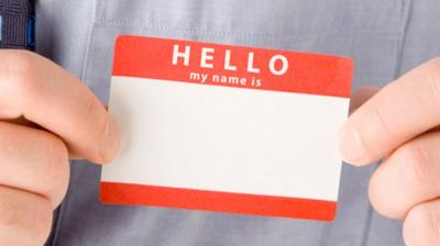 A name badge