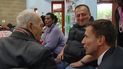 Jeremy Hunt meets dementia patients and their families