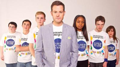 Matt Baker and his rickshaw team