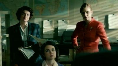 Actors Anna Chancellor and Romola Garai, The Hour