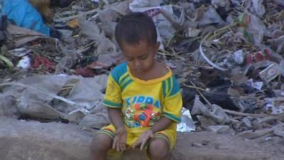 A child living in poverty in India