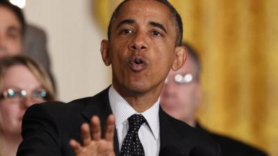 U.S. President Barack Obama delivers a statement on the U.S. "Fiscal Cliff" in the East Room of the White House in Washington