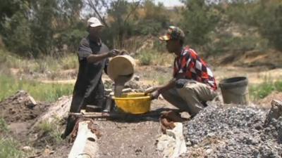 illegal gold panning