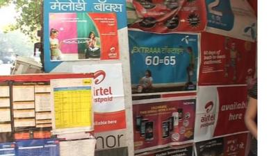 Advertisements for mobile phones in India