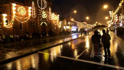 Diwali lights in Leicester