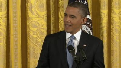 Barack Obama at a press conference 14 November 2012