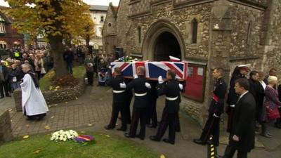 Funeral of marine David O'Connor in Havant