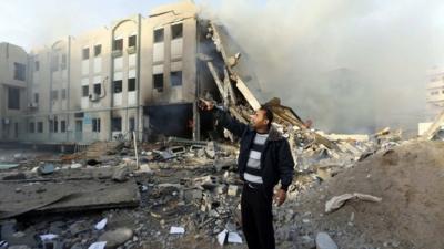 Bombed Interior Ministry, Gaza