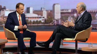 Business Secretary Vince Cable on the Andrew Marr Show