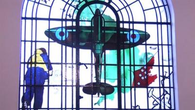 Stained glass window at Bentley Priory