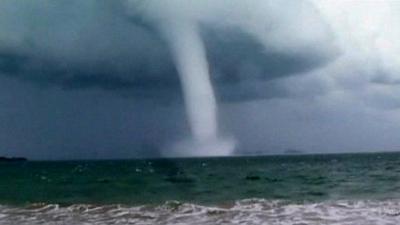 Waterspout off the coast of Batemans Bay in the Australian state of New South Wales