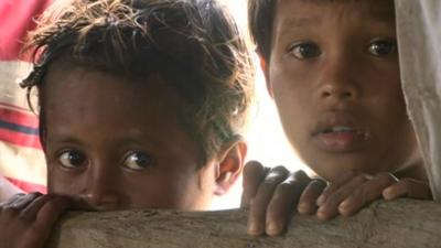 Children in Rakhine state Burma