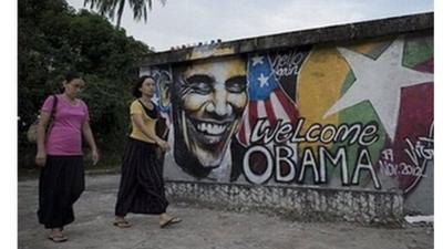 Wall mural painting in Burma