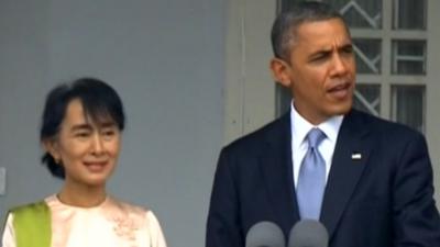 Aung San Suu Kyi and Barack Obama