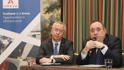 Areva chief executive officer Luc Oursel and First Minister Alex Salmond