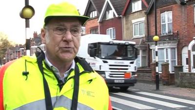 Lollipop man Barry Brannick has been involved in several close calls in Lincoln