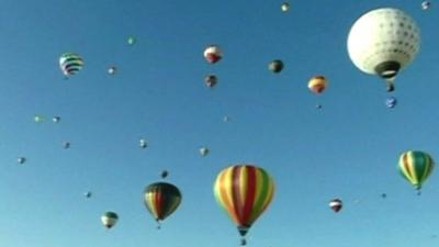 Hot air balloons in the sky