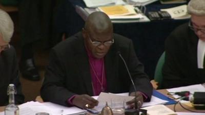 Archbishop John Sentamu reading vote result