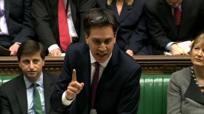 Labour leader Ed Miliband at Prime Minister's Questions