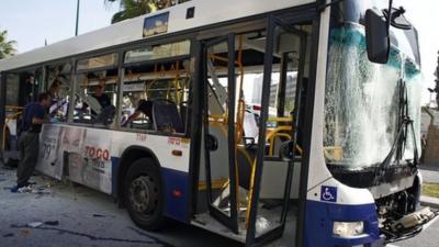 Bomb exploded on a bus in Tel Aviv