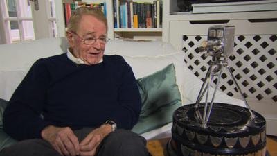 Sir Chris Chataway with the Sports Personality of the year trophy