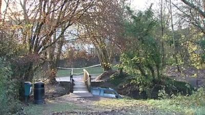 The bridge where the car came to rest