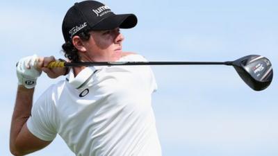 McIlroy tees off during the second round