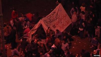 Opposition supporters in Tahrir Square, Egypt