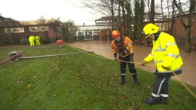 Fire crew at Northallerton's Friarage Hospital