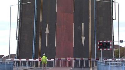 Raised Bascule Bridge in Lowestoft