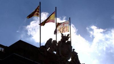 Flags blowing in the wind